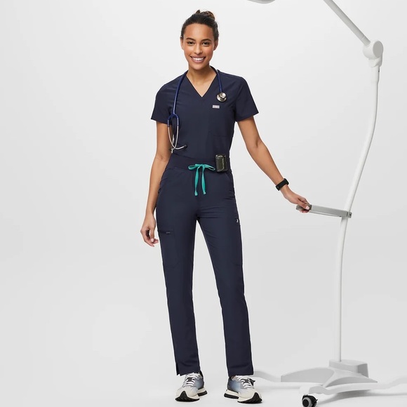 Figs Pants - Figs High Waisted Yola™ FREEx™ Lined Skinny Scrub Pants